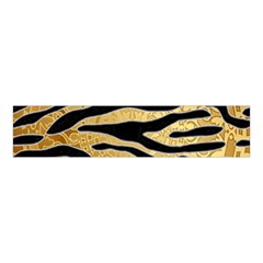 Golden Vector Embossed Golden Black Zebra Stripes Velvet Scrunchie by flipstylezfashionsLLC