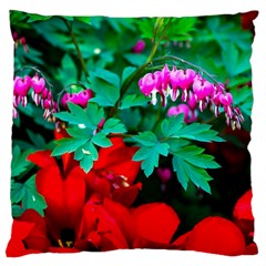 Bleeding Heart Flowers Large Cushion Case (two Sides) by FunnyCow