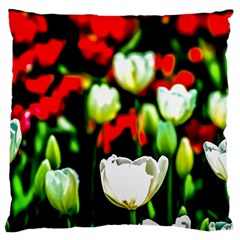 White And Red Sunlit Tulips Standard Flano Cushion Case (one Side) by FunnyCow