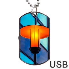 Orange Light Dog Tag Usb Flash (one Side) by FunnyCow