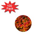 Orange, yellow cotoneaster leaves in autumn 1  Mini Buttons (100 pack)  Front