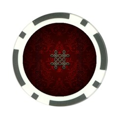 Decorative Celtic Knot On Dark Vintage Background Poker Chip Card Guard by FantasyWorld7