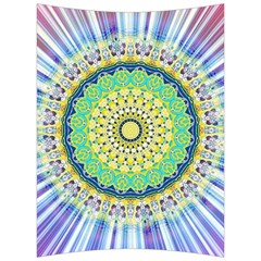 Power Mandala Sun Blue Green Yellow Lilac Back Support Cushion by EDDArt