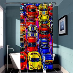 Colorful Toy Racing Cars Shower Curtain 36  X 72  (stall)  by FunnyCow