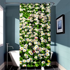 Green Field Of White Daisy Flowers Shower Curtain 36  X 72  (stall)  by FunnyCow