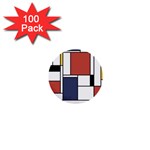 Neoplasticism Abstract Art 1  Mini Buttons (100 pack)  Front