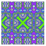 Purple green shapes                                        Satin Scarf Front