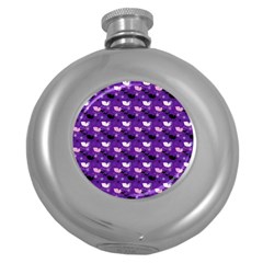 Snow Sleigh Deer Purple Round Hip Flask (5 Oz) by snowwhitegirl