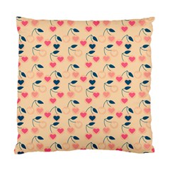 Heart Cherries Cream Standard Cushion Case (two Sides) by snowwhitegirl