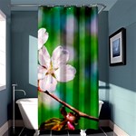 Sakura Flowers On Green Shower Curtain 36  x 72  (Stall)  Curtain(36 X72 ) - 33.26 x66.24  Curtain(36 X72 )