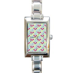 Birthday Cherries Rectangle Italian Charm Watch by snowwhitegirl