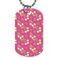 Yellow Pink Cherries Dog Tag (one Side) by snowwhitegirl