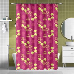 Yellow Pink Cherries Shower Curtain 48  X 72  (small)  by snowwhitegirl