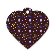 Cakes And Sundaes Chocolate Dog Tag Heart (one Side) by snowwhitegirl