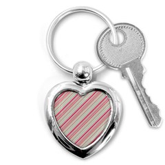 Candy Diagonal Lines Key Chains (heart)  by snowwhitegirl