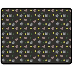 Dark Grey Milk Hearts Double Sided Fleece Blanket (medium)  by snowwhitegirl