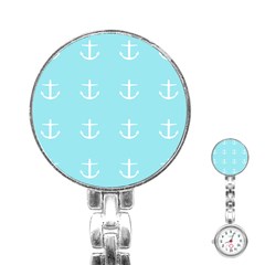 Aqua Anchor Stainless Steel Nurses Watch by snowwhitegirl