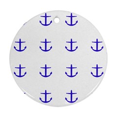 Royal Anchors On White Ornament (round) by snowwhitegirl