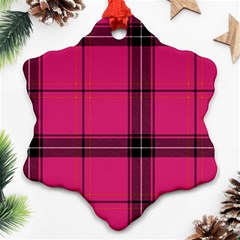 Dark Pink Plaid Ornament (snowflake) by snowwhitegirl