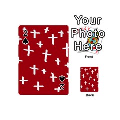 Red White Cross Playing Cards 54 (mini)  by snowwhitegirl