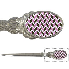 Zigzag Chevron Pattern Pink Brown Letter Opener by snowwhitegirl