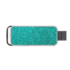 Aqua Glitter Portable Usb Flash (one Side) by snowwhitegirl