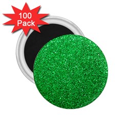 Green Glitter 2 25  Magnets (100 Pack)  by snowwhitegirl