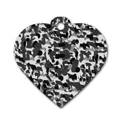 Grey Camo Dog Tag Heart (two Sides) by snowwhitegirl