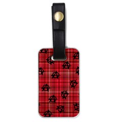 Red Plaid Anarchy Luggage Tags (one Side)  by snowwhitegirl