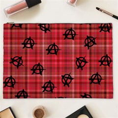 Red Plaid Anarchy Cosmetic Bag (xxl) by snowwhitegirl