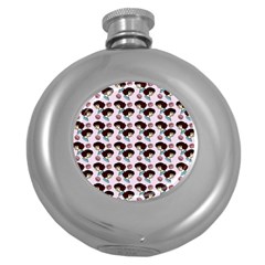 Redhead Girl Pink Round Hip Flask (5 Oz) by snowwhitegirl