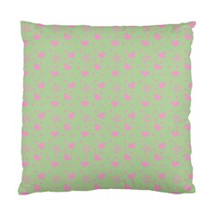 Hearts And Star Dot Green Standard Cushion Case (two Sides) by snowwhitegirl