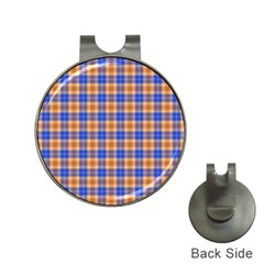 Orange Blue Plaid Hat Clips With Golf Markers by snowwhitegirl