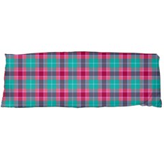 Blue Pink Plaid Body Pillow Case (dakimakura) by snowwhitegirl