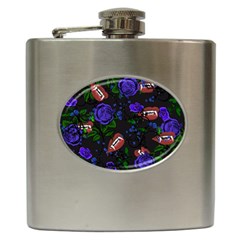 Blue Rose Vampire Hip Flask (6 Oz) by snowwhitegirl