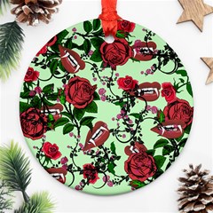 Green Rose Vampire Ornament (round) by snowwhitegirl