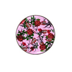 Pink Rose Vampire Hat Clip Ball Marker by snowwhitegirl