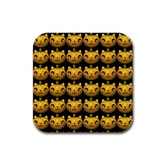 Cat Pumpkin Rubber Square Coaster (4 Pack)  by snowwhitegirl