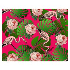 Flamingo Floral Pink Double Sided Flano Blanket (medium)  by snowwhitegirl