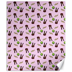 School Girl Pattern Pink Canvas 8  X 10  by snowwhitegirl