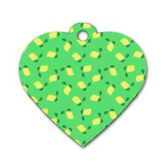 Lemons Green Dog Tag Heart (two Sides) by snowwhitegirl