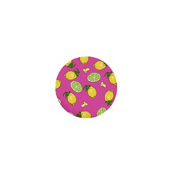 Lemons And Limes Pink 1  Mini Buttons by snowwhitegirl