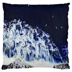 Blue Waves Sea Large Flano Cushion Case (two Sides) by snowwhitegirl