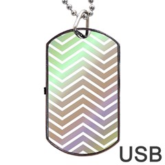 Ombre Zigzag 03 Dog Tag Usb Flash (two Sides) by snowwhitegirl