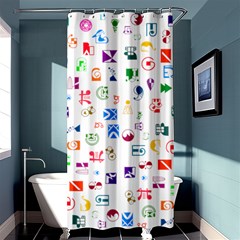 Colorful Abstract Symbols Shower Curtain 36  X 72  (stall)  by FunnyCow