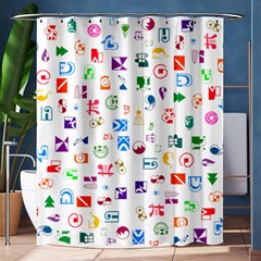 Colorful Abstract Symbols Shower Curtain 60  X 72  (medium)  by FunnyCow