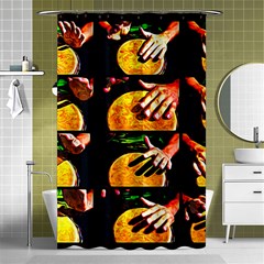 Drum Beat Collage Shower Curtain 48  X 72  (small)  by FunnyCow