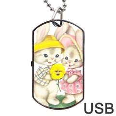 Rabbits 1731749 1920 Dog Tag Usb Flash (two Sides) by vintage2030