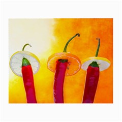 Three Red Chili Peppers Small Glasses Cloth by FunnyCow