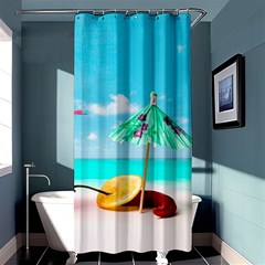 Red Chili Peppers On The Beach Shower Curtain 36  X 72  (stall)  by FunnyCow